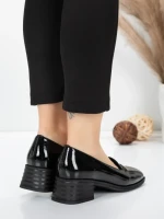 Pantofi cu toc din piele naturala 1355-10 BLACK | ADVANCER