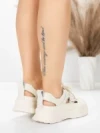 Pantofi Sport Dama din piele naturala 70136X CREAM | ADVANCER