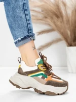 Pantofi Sport Dama din piele naturala HY1369 BROWN-ORANGE | FRANCO GERARDO