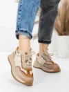 Pantofi Sport Dama din piele naturala 572305 CREAM-YELLOW | FRANCO GERARDO