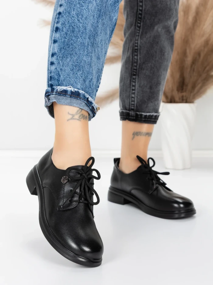 Pantofi Casual Dama din piele naturala 5211507 BLACK | ADVANCER