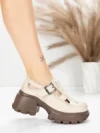 Pantofi Casual Dama din piele naturala 23282 CREAM | ADVANCER