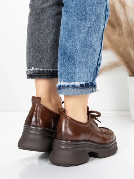 Pantofi Casual Dama din piele naturala 10829 BROWN | FORMAZIONE