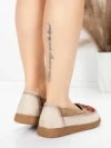 Balerini Dama din piele naturala KM5315 KHAKI | ADVANCER