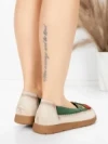 Balerini Dama din piele naturala KM5315 GREEN | ADVANCER