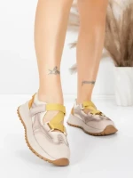 Pantofi Sport Dama din piele naturala KM3906 YELLOW | ADVANCER