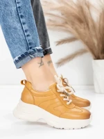 Pantofi Sport Dama din piele naturala 10785 YELLOW | FRANCO GERARDO
