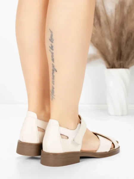 Sandale Dama din piele naturala 9305-90 CREAM | ADVANCER