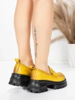 Pantofi Casual Dama din piele naturala 8307 YELLOW | ADVANCER