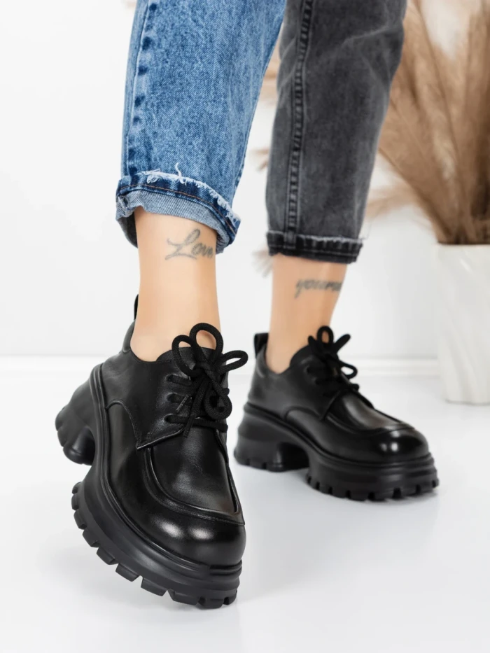 Pantofi Casual Dama din piele naturala 8305 BLACK | ADVANCER