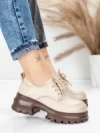 Pantofi Casual Dama din piele naturala 8305 CREAM | ADVANCER