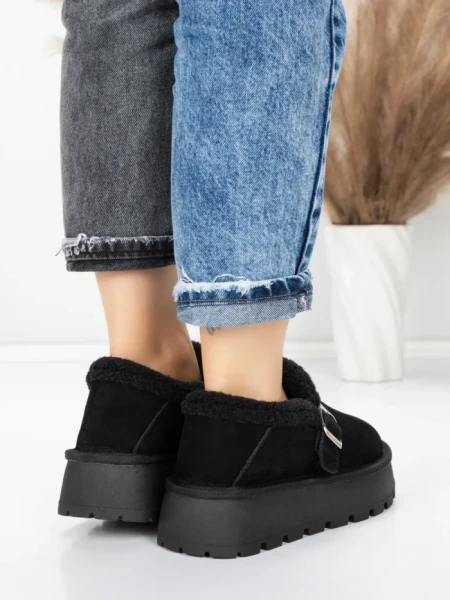 Ghete Dama din piele naturala 5W91 BLACK | PANTOFUL