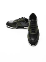Pantofi Casual Barbati din piele naturala 528-77 GREEN-BLACK | ADVANCER