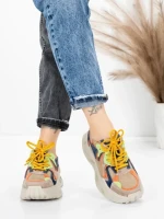 Pantofi Sport Dama din piele naturala 36823-1 ORANGE | ADVANCER