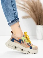 Pantofi Sport Dama din piele naturala 36823-1 ORANGE | ADVANCER