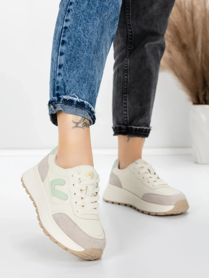 Pantofi Sport Dama din piele naturala 76098-8 GREEN | ADVANCER