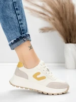 Pantofi Sport Dama din piele naturala 76098-8 YELLOW | ADVANCER