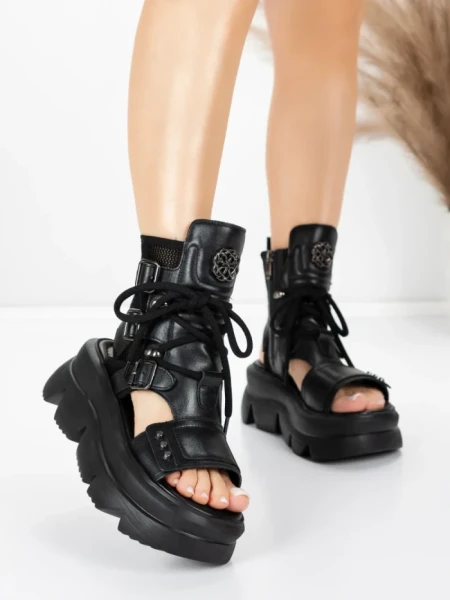 Sandale Dama din piele naturala 19633 BLACK | ADVANCER