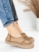 Pantofi Casual Dama din piele naturala KM5165 APRICOT | ADVANCER