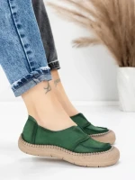 Pantofi Casual Dama din piele naturala KM5165 GREEN | ADVANCER