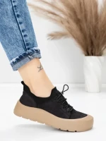 Pantofi Sport Dama din piele naturala 999 BLACK | ADVANCER