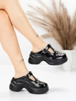 Papuci Dama din piele naturala TP3099-1 BLACK | ADVANCER