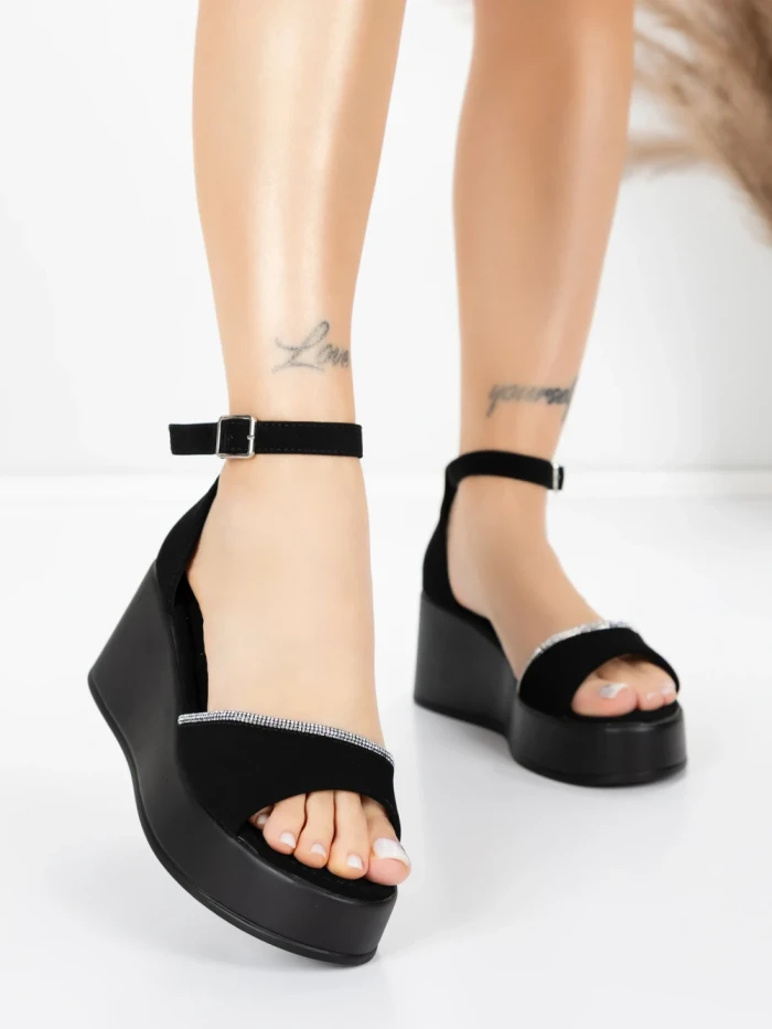 Sandale Dama cu Platforma 5H76 BLACK | MEI