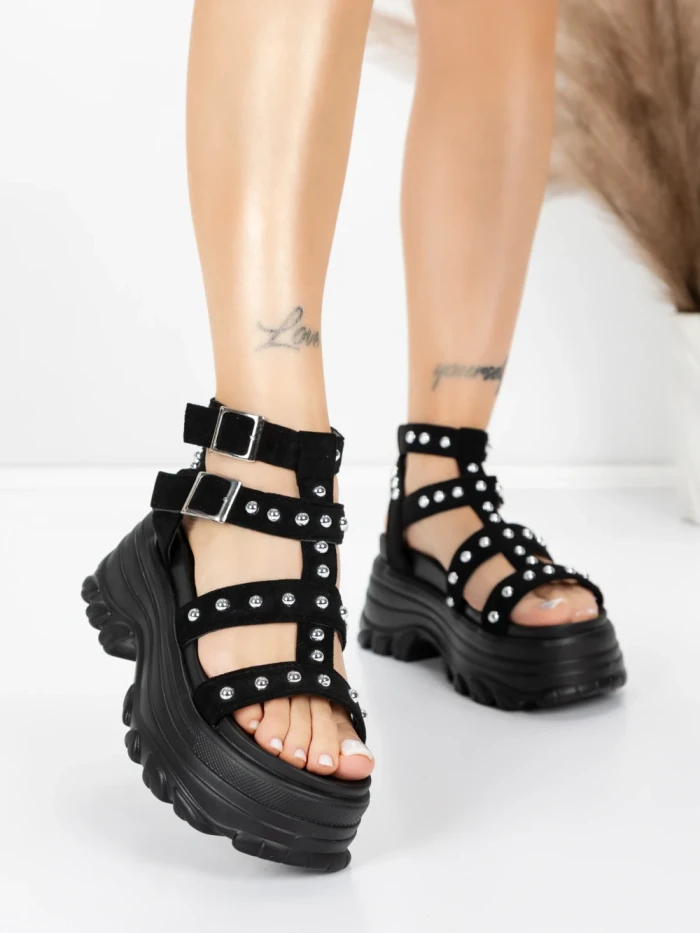 Sandale Dama cu Platforma 56WL31 BLACK | MEI