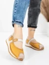 Pantofi Casual Dama din piele naturala KM9205 YELLOW | ADVANCER