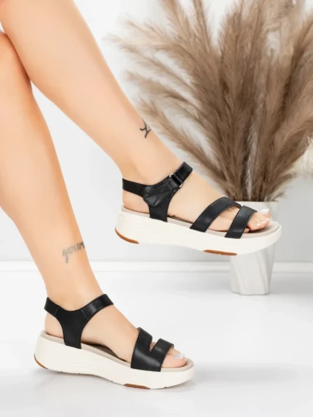 дамски сандали от естествена кожа 032 Черен | Advancer » MeiMall.bg