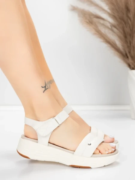 дамски сандали от естествена кожа 036 Кремав цвят | Ad... » MeiMall.bg