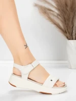 дамски сандали от естествена кожа 036 Кремав цвят | Ad... » MeiMall.bg