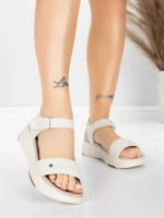 дамски сандали от естествена кожа 036 Кремав цвят | Ad... » MeiMall.bg