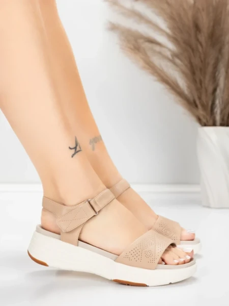 дамски сандали от естествена кожа 037 Праскова | Advancer » MeiMall.bg