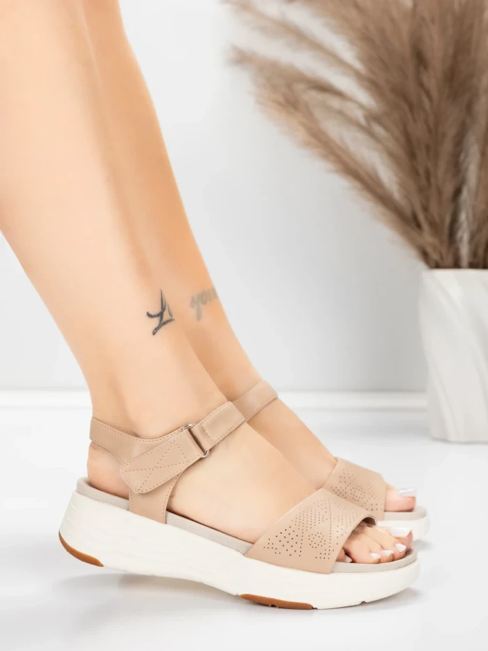 дамски сандали от естествена кожа 037 Праскова | Advancer » MeiMall.bg