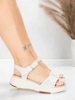 дамски сандали от естествена кожа 037 Кремав цвят | Ad... » MeiMall.bg