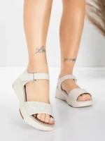 дамски сандали от естествена кожа 037 Кремав цвят | Ad... » MeiMall.bg