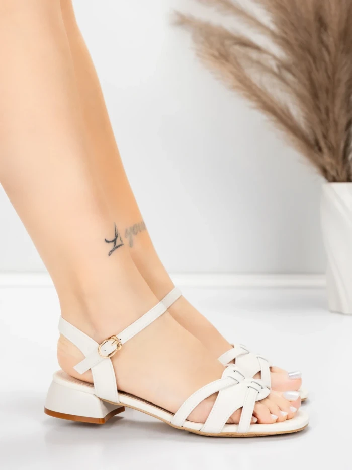 дамски сандали от естествена кожа 105 Кремав цвят | Ad... » MeiMall.bg