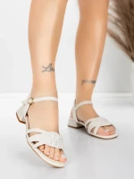 дамски сандали от естествена кожа 105 Кремав цвят | Ad... » MeiMall.bg