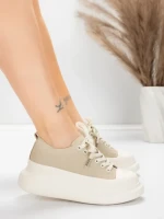 Дамски спортни обувки от естествена кожа 227802 Праско... » MeiMall.bg