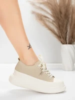 Дамски спортни обувки от естествена кожа 227802 Праско... » MeiMall.bg