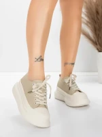 Дамски спортни обувки от естествена кожа 227802 Праско... » MeiMall.bg