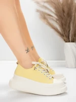 Дамски спортни обувки от естествена кожа 227802 Светло... » MeiMall.bg