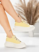 Дамски спортни обувки от естествена кожа 227802 Светло... » MeiMall.bg