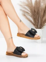 Дамски чехли от естествена кожа 28118 Черен | Advancer » MeiMall.bg