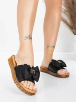 Дамски чехли от естествена кожа 28118 Черен | Advancer » MeiMall.bg