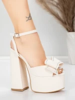 Дамски сандали с дебел ток и платформа 3KV52 Бежово | Mei » MeiMall.bg