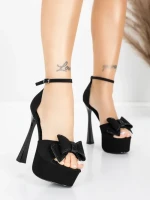 Дамски сандали с тънък ток и платформа 5DC39 Черен | Mei » MeiMall.bg