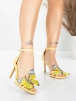 Дамски сандали с тънък ток 5GS62 Жълто | Mei » MeiMall.bg