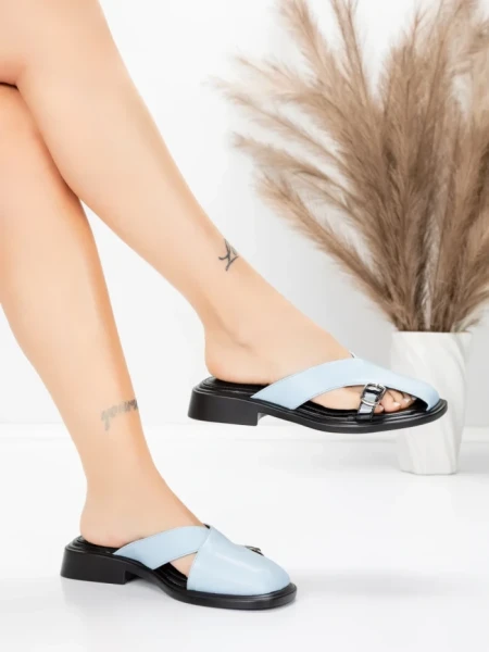 Дамски чехли с ниска подметка 5GS63 Синьо | Mei » MeiMall.bg